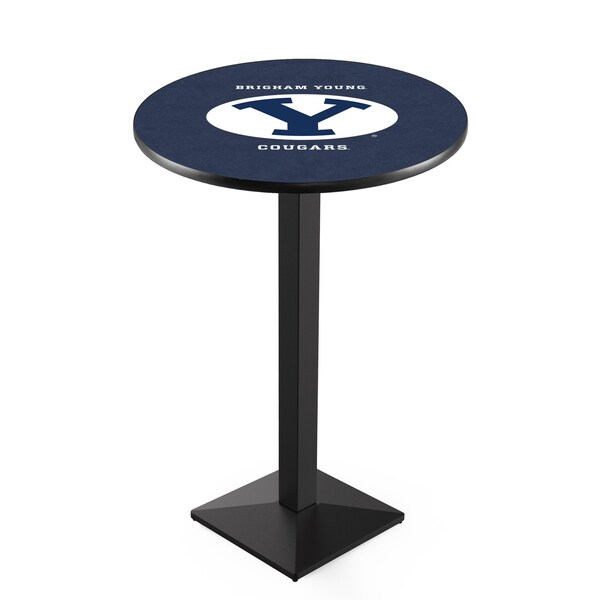 42" Blk Wrinkle Brigham Young Pub Table